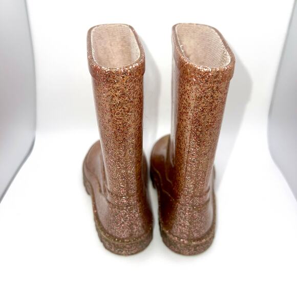 Next Brand UK 6 Toddler‎ Wellies Rain Boots Rose Gold Glitter Pink - Picture 2 of 5